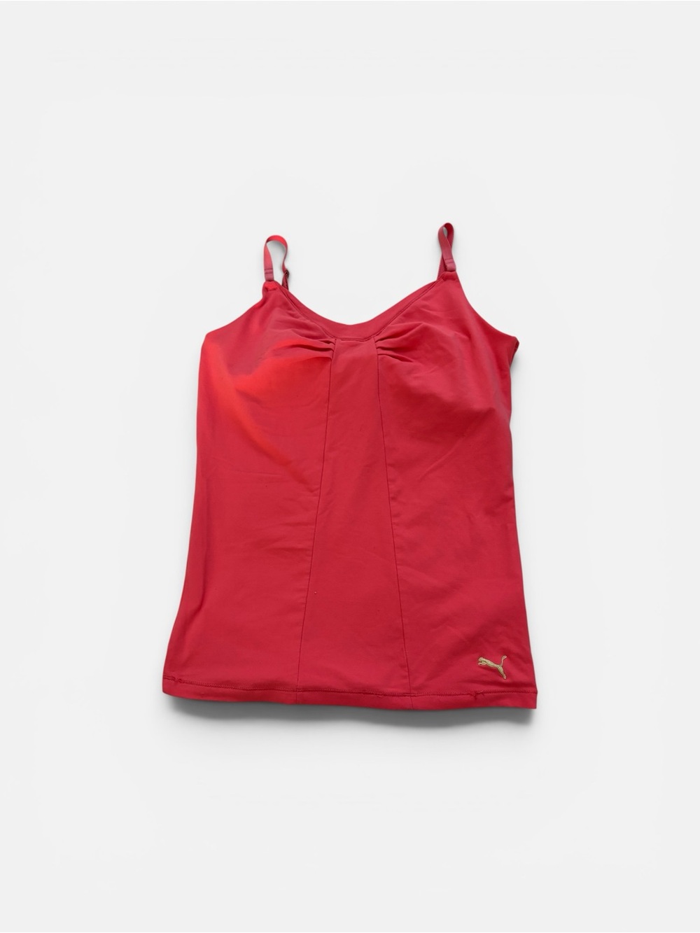 Puma Women's Red Slim Athletic Cami with Gold Logo